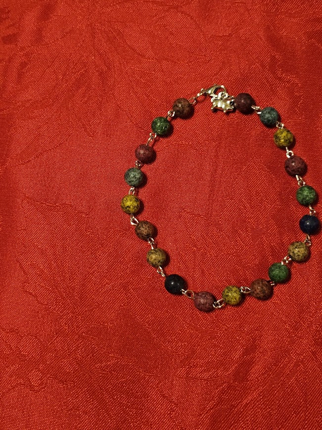 "Brian" Multicolored Granite Beaded Rear-view Bracelet