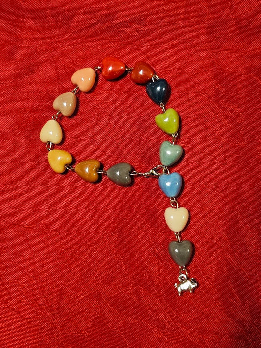 "Amelia" Ceramic Heart Bracelet