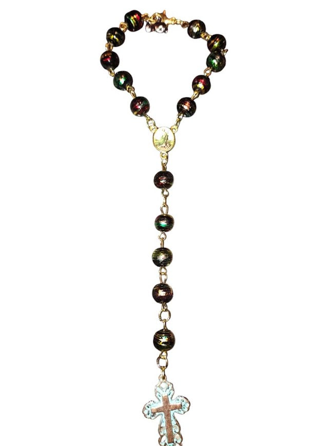 "Nemo" Black Color Swirl Rear-view Mirror Rosary