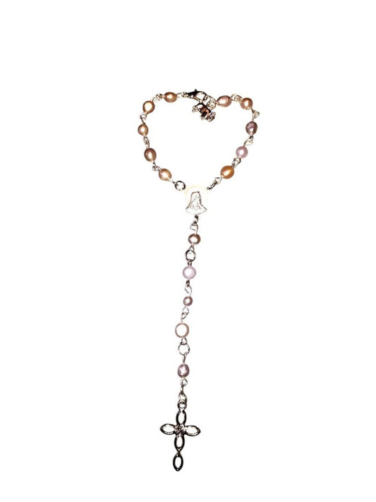 "Veronica" Freshwater Pearl Rear-view Mirror Rosary