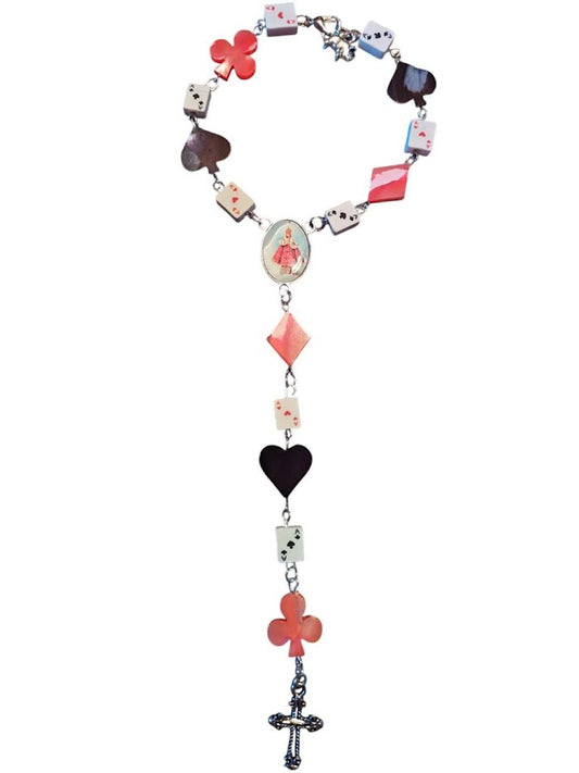 "Don Brandon" Poker Themed Rear-view Mirror Rosary