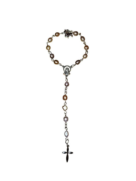 "Sean" Freshwater Pearl Rear-view Mirror Rosary